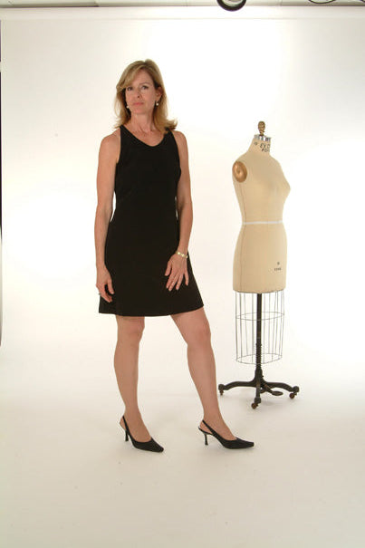 Harlow timeless black dress with a clean and elegant finish