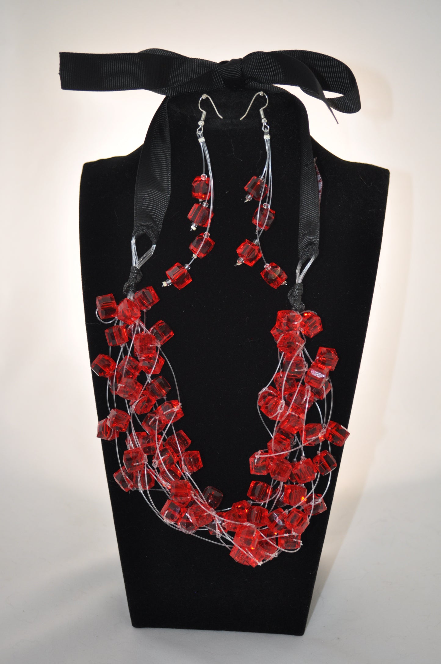 Necklace. Black ribbon